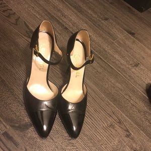 90’s vintage Chanel pointed cap toe black pump 39✨